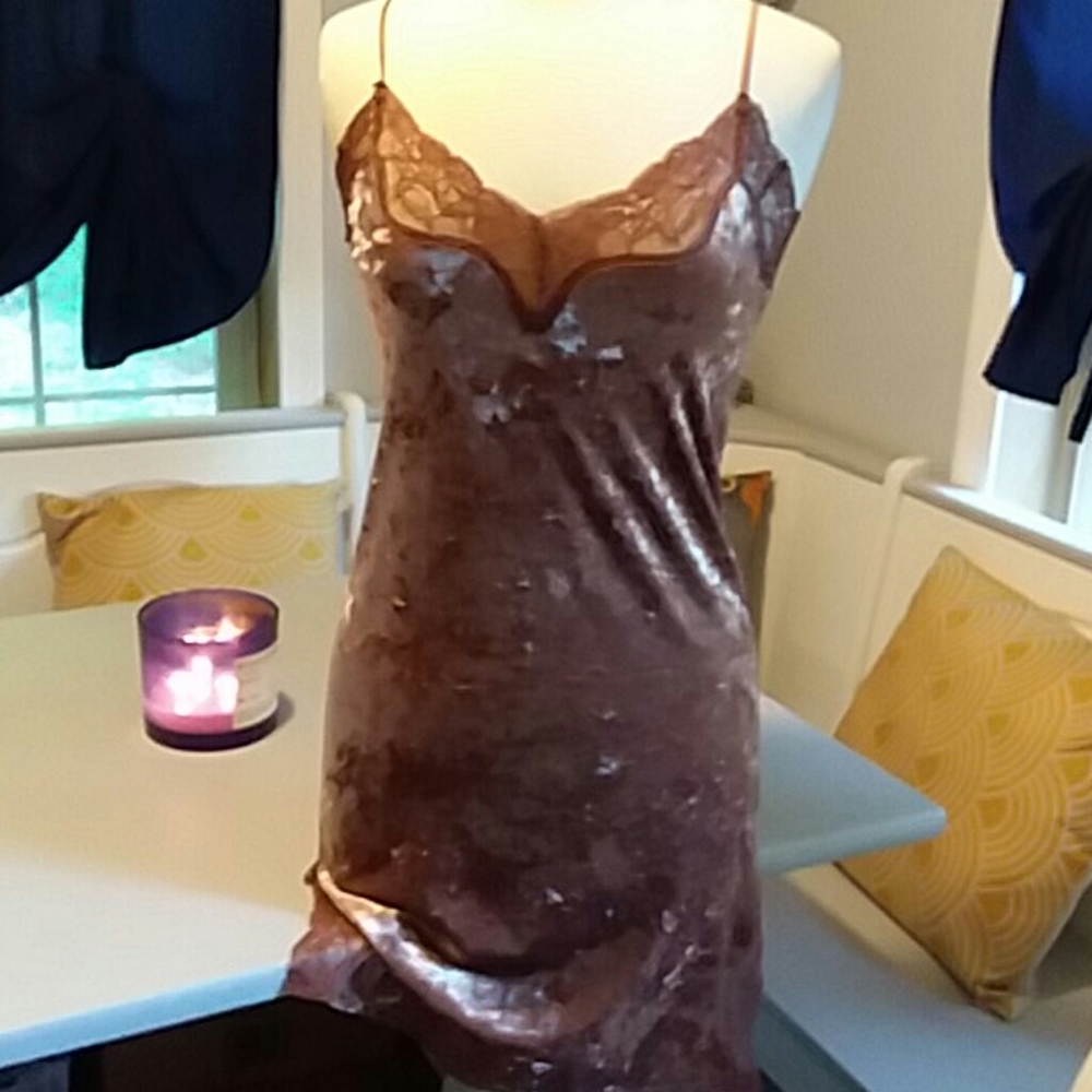 White Crow rose crush velvet lace pink chemise - Picture 2 of 8